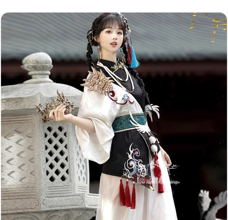 Original Chinese Style Hanfu-Inspired Ethnic Wear - Top & Pants Set
