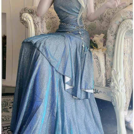 Legend of the Blue Sea Teal Blue Green Princess Sexy Bodycon Mermaid Dress Gown