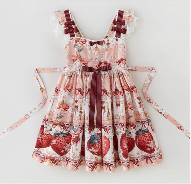 Sweet Strawberry Lolita Dress - Original Print JSK with Adjustable Straps