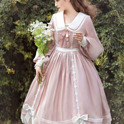 Elegant Romantic Lace Lolita OP with Grand Overskirt