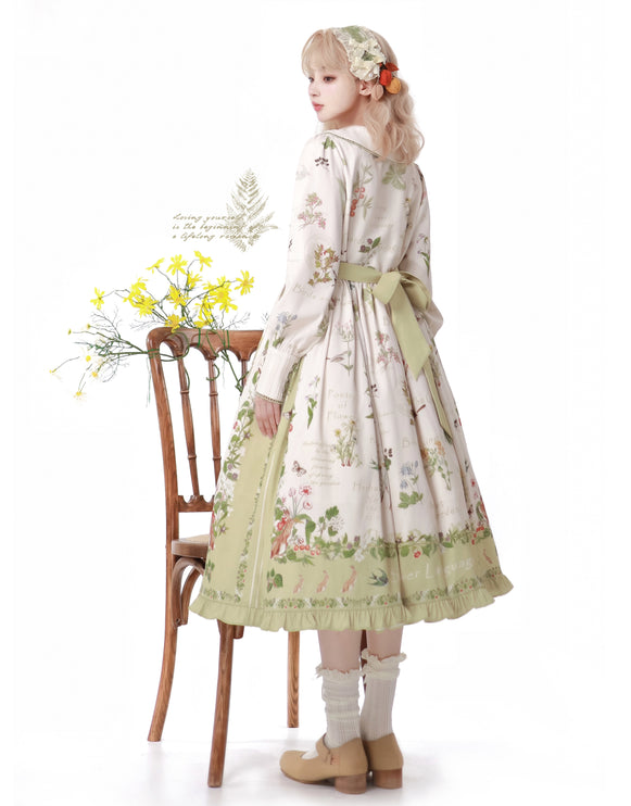 S-XXL Secret Garden Dress French CLA Elegance Lolita Spring Floral Autumn