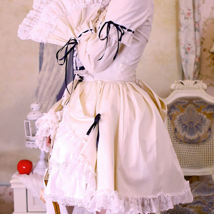 [Multi-Colors-Available] Lace Garden Vintage Set-in Sleeve Cassical Lolita OP Dress