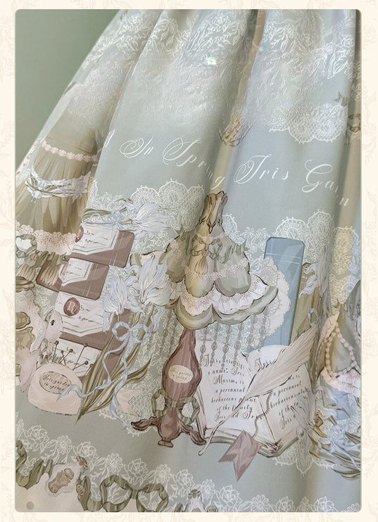 Elegant Floral Lolita JSK with Sash - Vintage Charm for Everyday and Special Occasions