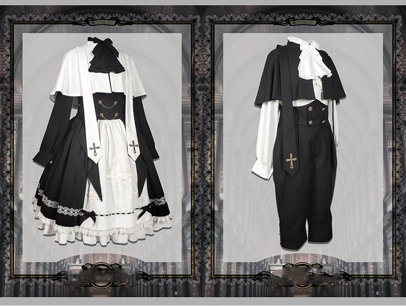 Holy Academy Series - Discipline Department: Original Lolita Prince Outfit and SK Skirt Set, Gothic Dark Style