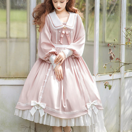 Elegant Romantic Lace Lolita OP with Grand Overskirt