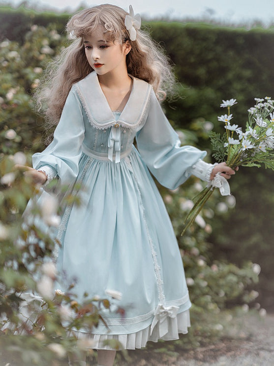 Elegant Romantic Lace Lolita OP with Grand Overskirt