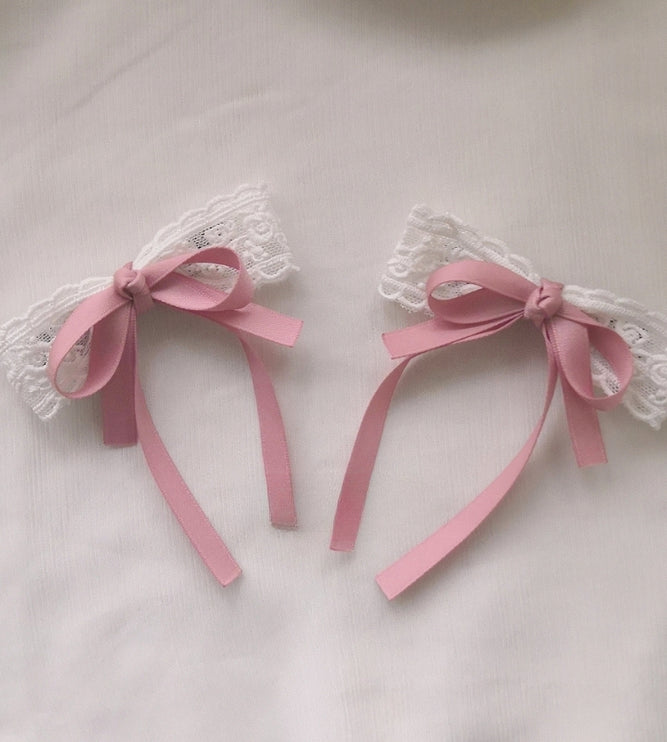 Cute Twin Ponytail Hair Accessory Butterfly Bow Streamer Hair Clips Lolita Sweet Girl Hair Ties