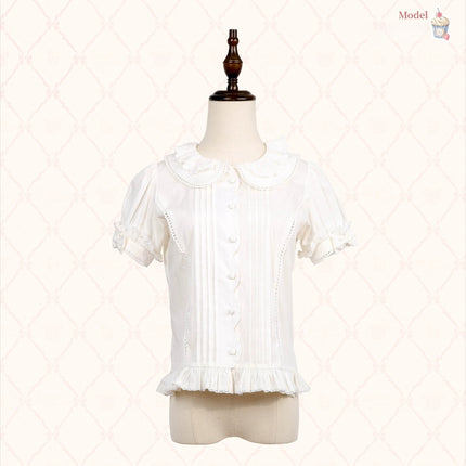 Teddy Bear's Cream Party Sweet Lolita JSK with Lace and Ribbon Accents