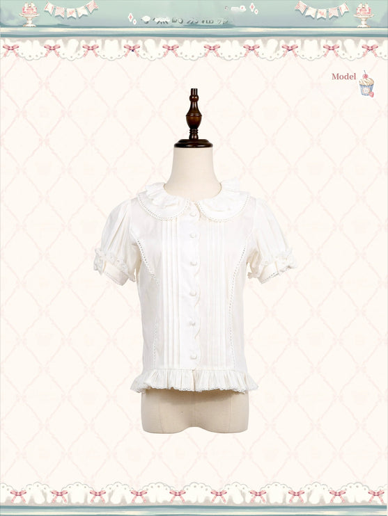 Teddy Bear's Cream Party Sweet Lolita JSK with Lace and Ribbon Accents