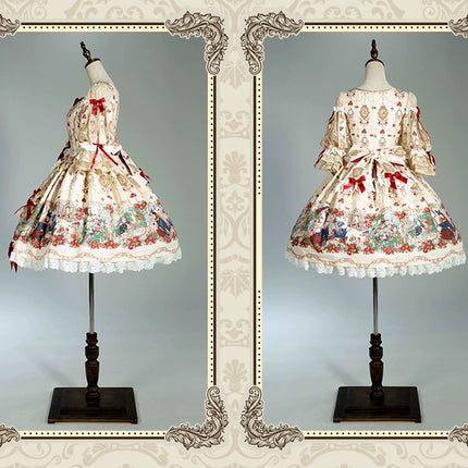 🌸Collector's Edition🌸Enchanted Snow White Print Apron OP Classical Doll Lolita Dress