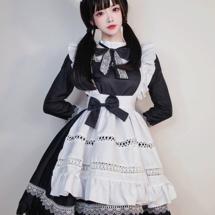 S-5XL British Aristocratic Elegance Gothic Maid Long-sleeved Dress Sexy Lolita