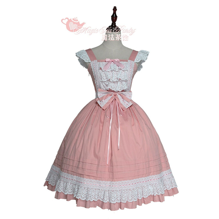 Elegant Multicolored Lolita Dress with Bow Details    OP & JSK