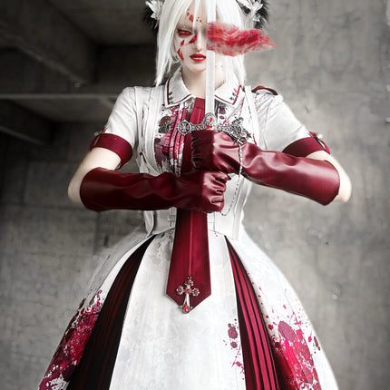 Crimson Serpent Gothic Lolita Series - Tactical Military and Dark Nurse-Inspired OP Collection