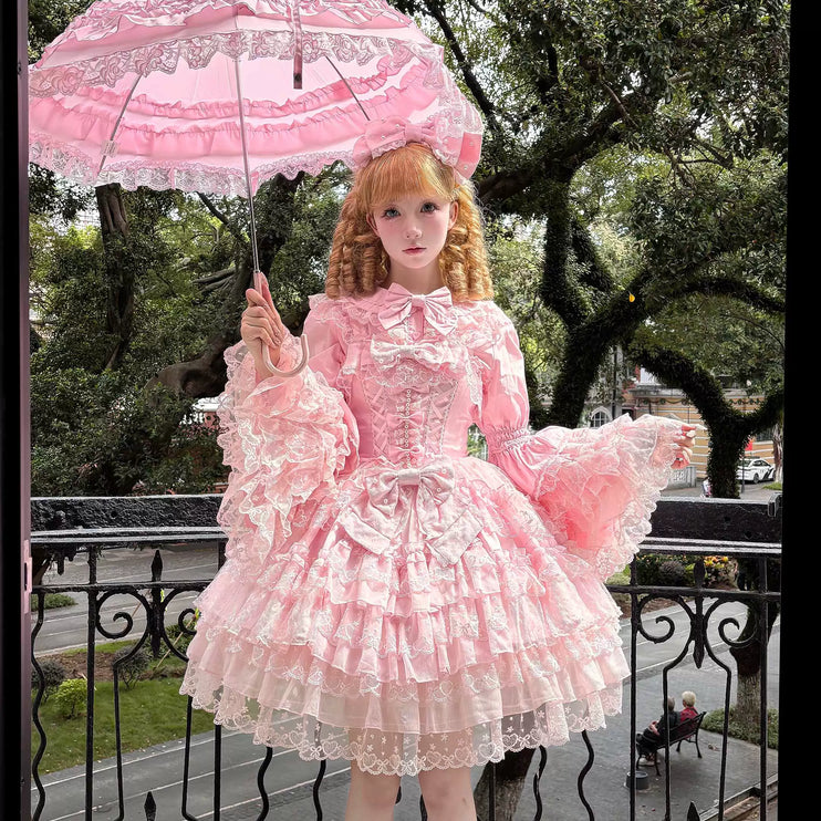 [Prelude to Love] Pink Romantic Lolita JSK Strap Dress