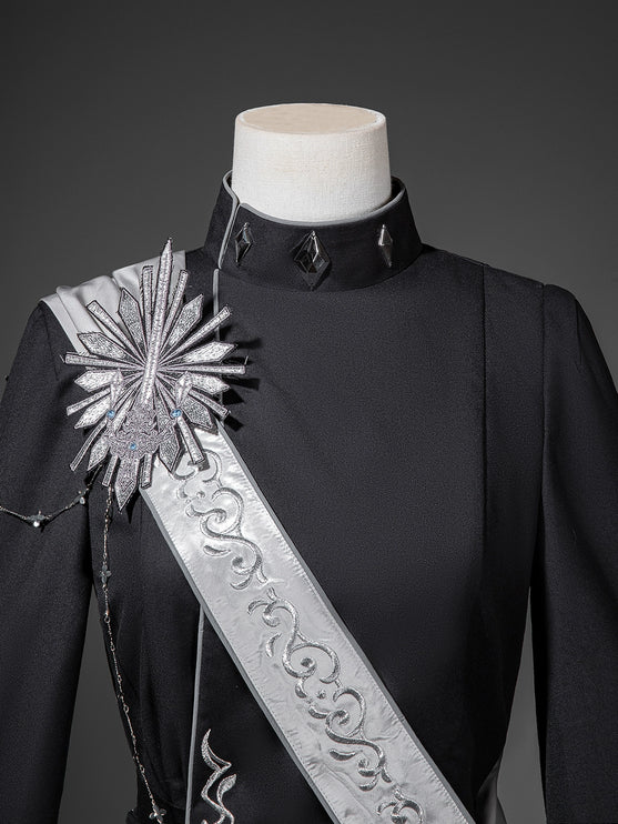 Vintage Dark Gothic Prince-style Suit with Suspenders and Shorts — Dashing and Handsome