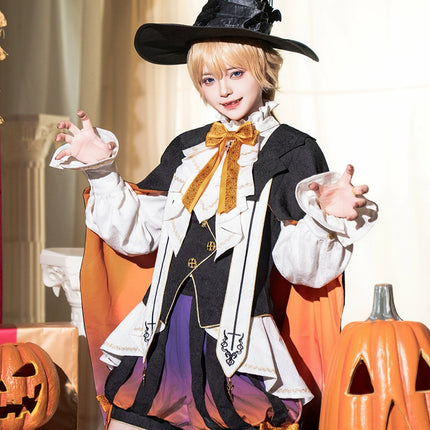 Original Carnival Night Lolita Prince-Style 2D Private Setting Cape + Shorts Performance Daily Set