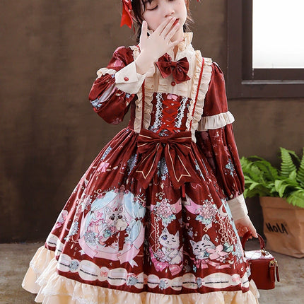 Japanese Style Girls' Lolita Dress - Big Kids Birthday Princess Dress Set, New Autumn Collection