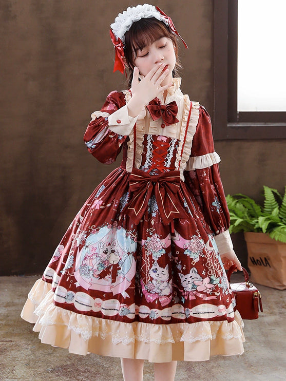 Japanese Style Girls' Lolita Dress - Big Kids Birthday Princess Dress Set, New Autumn Collection