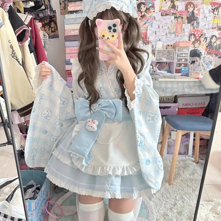 Colorful Fairy Tale Lolita Dress with Embroidery Details and Ruffled Skirt