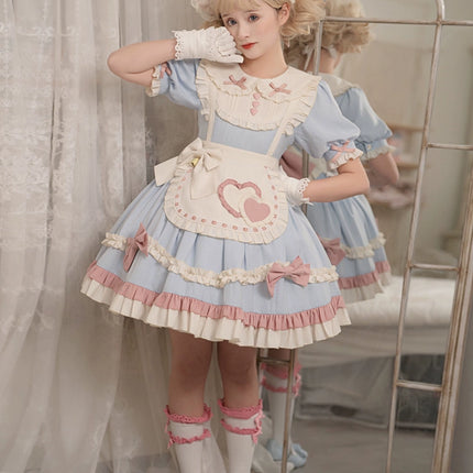 Lolita Cute Sweet Maid-Inspired Puff Short Sleeve Princess OP Lolita Dress