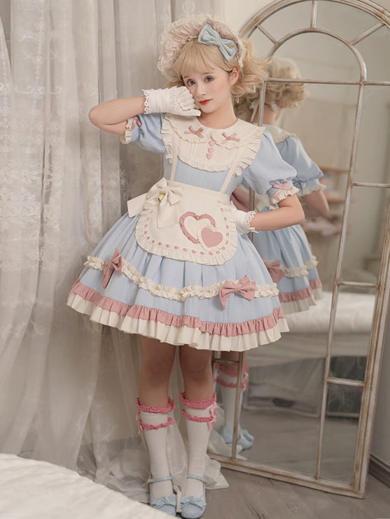 Lolita Cute Sweet Maid-Inspired Puff Short Sleeve Princess OP Lolita Dress