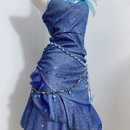 Legend of the Blue Sea Teal Blue Green Princess Sexy Bodycon Mermaid Dress Gown