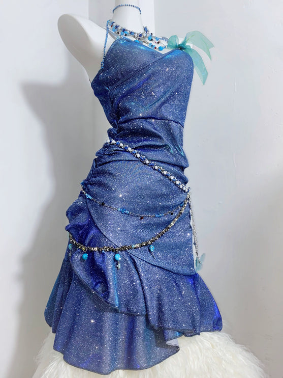 Legend of the Blue Sea Teal Blue Green Princess Sexy Bodycon Mermaid Dress Gown