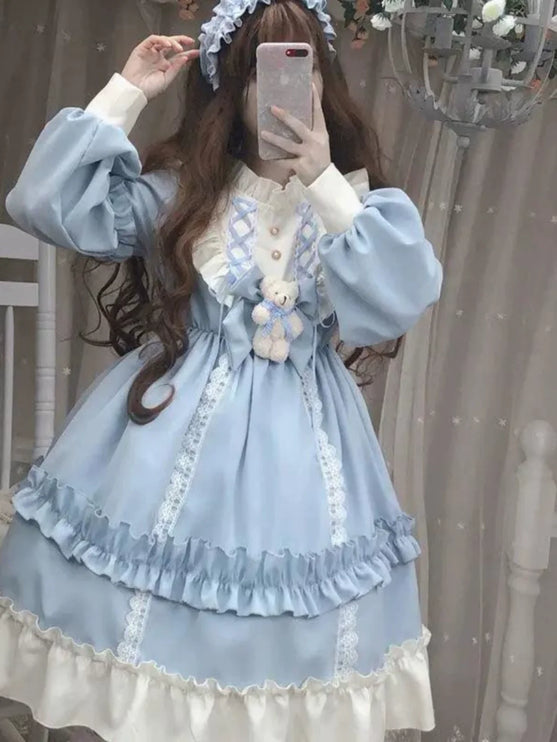 L-5XL Plus Size Fairy Tale Lolita Princess Dress - Loose Fit and Slimming, Fits up to 300 lbs