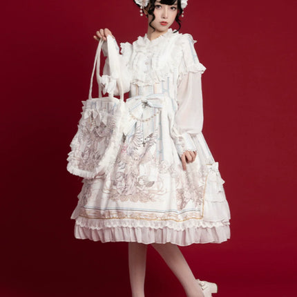 Original Lolita "Reunion with the World" OP Long-Sleeve Elegant Daily Dress