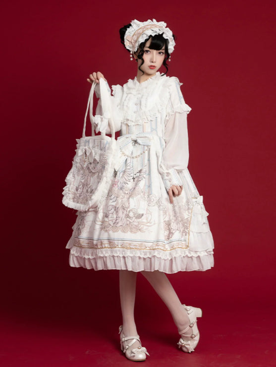 Original Lolita "Reunion with the World" OP Long-Sleeve Elegant Daily Dress