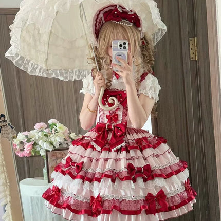 Raspberry Ribbon Vintage JSK - Original Lolita Dress