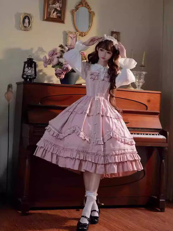 [Mo Li] Elegant and Sweet Lolita Daily Embroidered JSK Dress