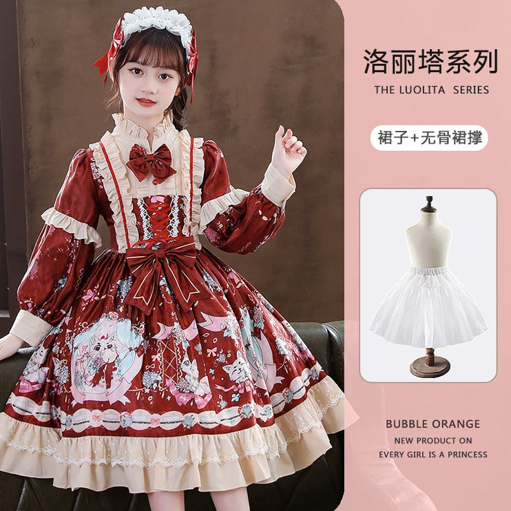 Japanese Style Girls' Lolita Dress - Big Kids Birthday Princess Dress Set, New Autumn Collection