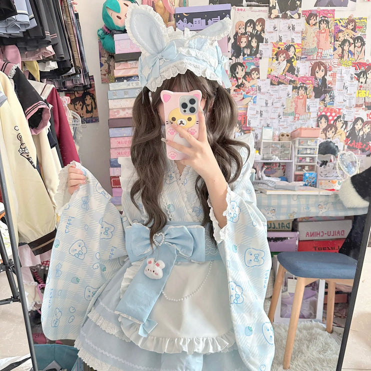 Colorful Fairy Tale Lolita Dress with Embroidery Details and Ruffled Skirt