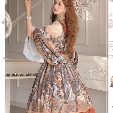 Original Lolita Dress "Constantine OP" Oil Painting Pattern, Classic Retro Lolita Dress