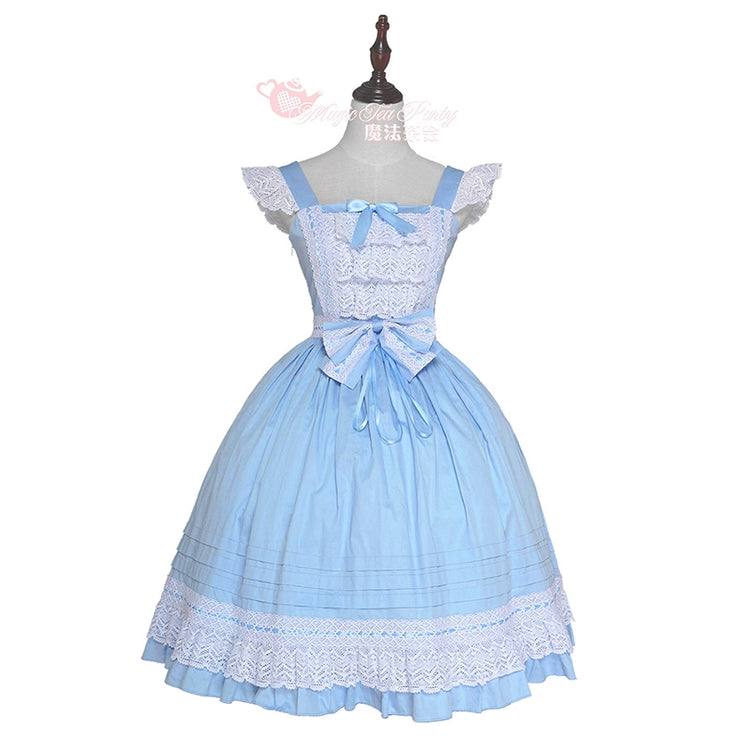 Elegant Multicolored Lolita Dress with Bow Details    OP & JSK