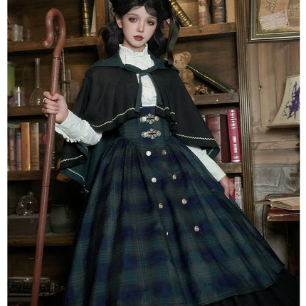 Twin - Set Lolita Dresses with Plaid Pattern and Sweet Bowknots, Ideal for Cosplay and Themed Parties