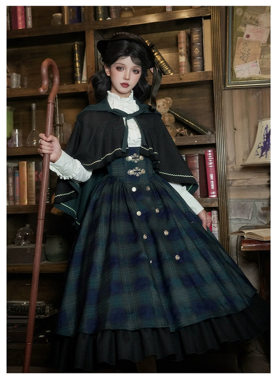 Twin - Set Lolita Dresses with Plaid Pattern and Sweet Bowknots, Ideal for Cosplay and Themed Parties