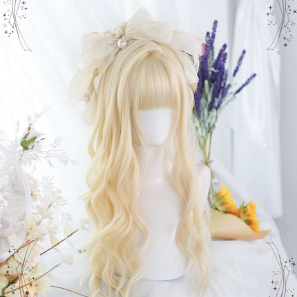 Soft Matte Pastel Golden Lolita Wig with Layered Ends Long Curly Hair