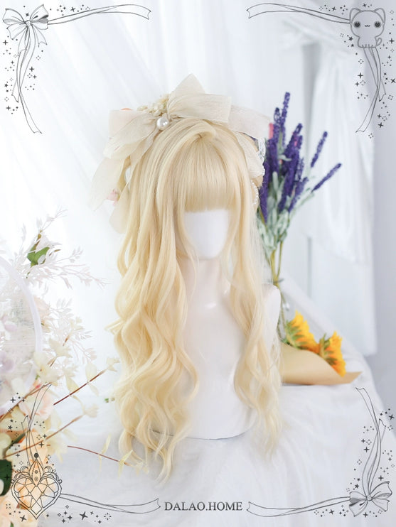 Soft Matte Pastel Golden Lolita Wig with Layered Ends Long Curly Hair