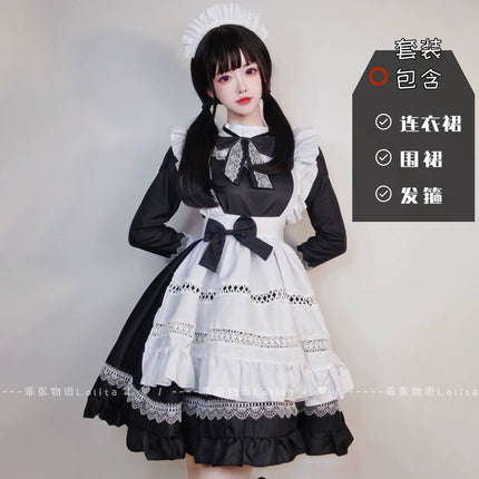 S-5XL British Aristocratic Elegance Gothic Maid Long-sleeved Dress Sexy Lolita