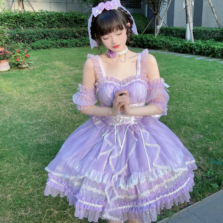 [Muti-Colors-Available] Pre-Order Full payment Glassy Fantasy Bubble sleeve Lolita Dress Full Payment