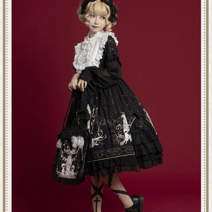 Original Lolita "Reunion with the World" OP Long-Sleeve Elegant Daily Dress