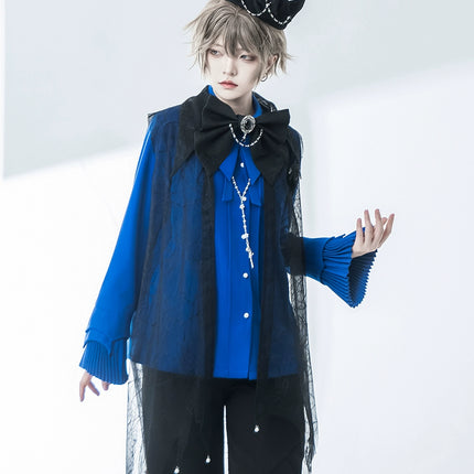 Pointed Collar Ouji Long Sleeve Lolita Little Prince Klein Blue Shirt