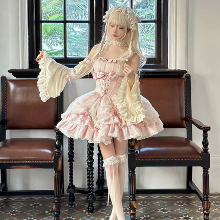 Sweet Strapless Princess Dress Gentle Cute Anime Style Lolita Dress