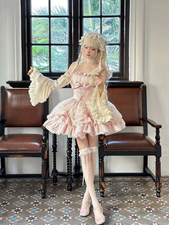 Sweet Strapless Princess Dress Gentle Cute Anime Style Lolita Dress