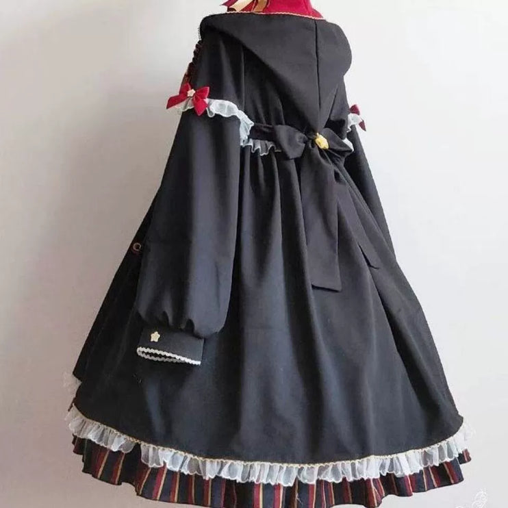 Enchanted Alchemist Lolita Dress - Gothic Witchcraft OP with Ribbon and Lace Accents