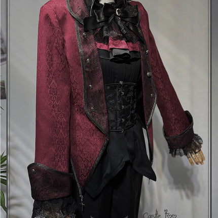 Gothic Prince Lolita Set - Medieval European Style Aristocratic Jacket and Tiered Skirt Outfit