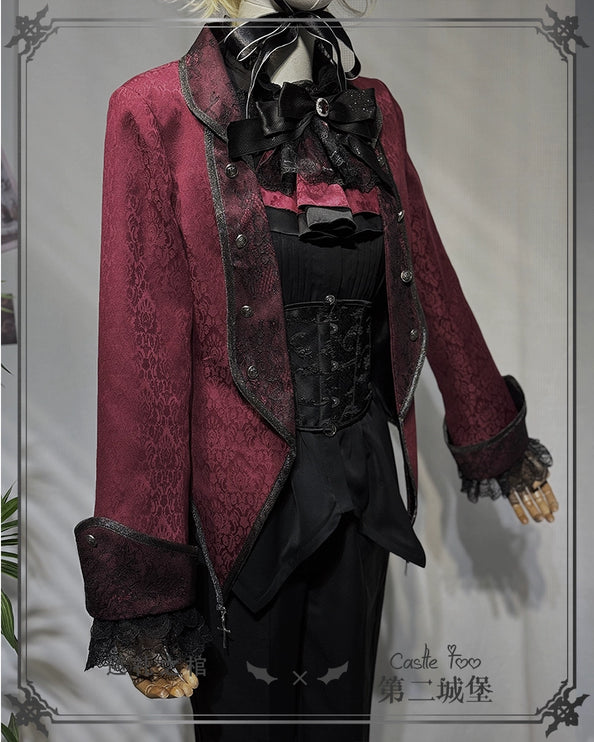 Gothic Prince Lolita Set - Medieval European Style Aristocratic Jacket and Tiered Skirt Outfit