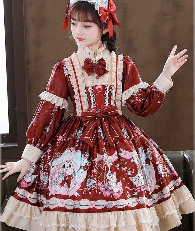 Japanese Style Girls' Lolita Dress - Big Kids Birthday Princess Dress Set, New Autumn Collection